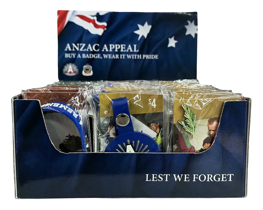 ANZAC Appeal School Pack badge display box